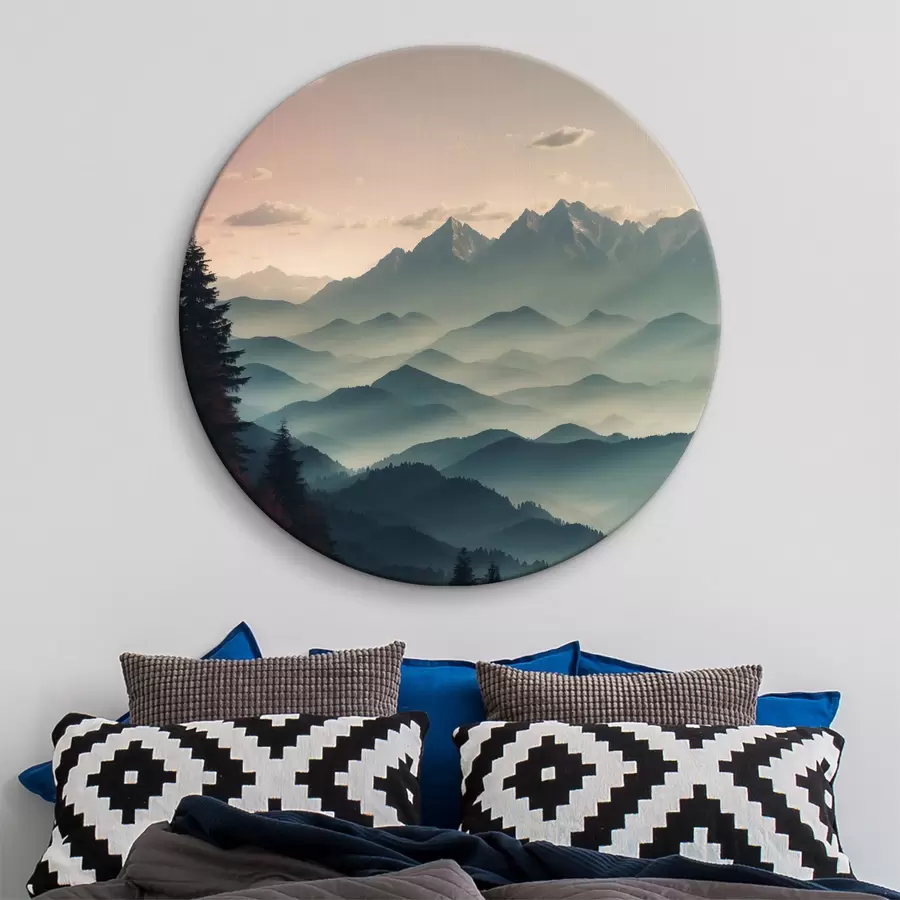 murales de pared Vista de las montañas entre la niebla r40851