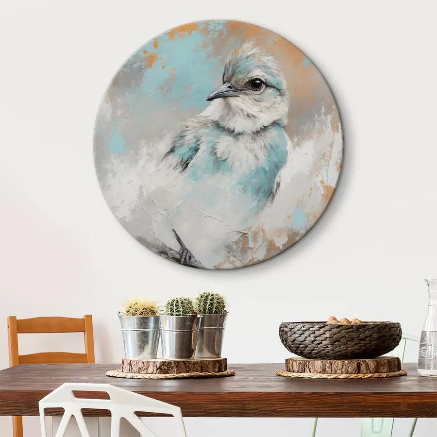 murales de pared Pájaro en una rama sobre fondo abstracto r40853