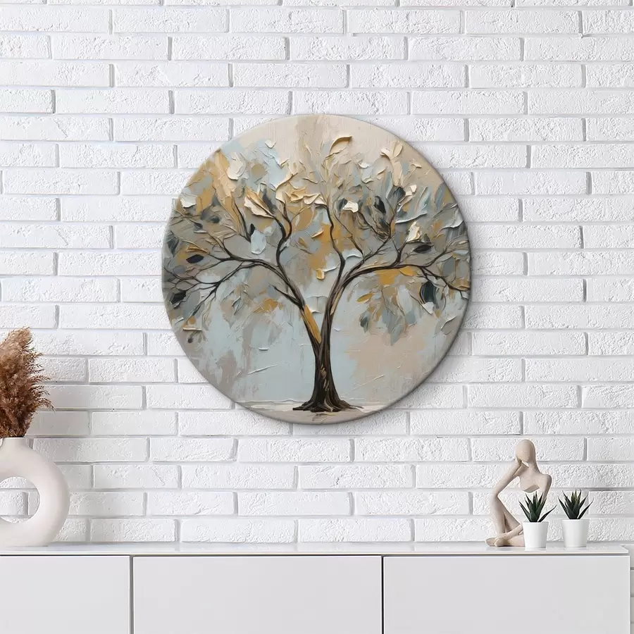 murales de pared Árbol sobre fondo abstracto al óleo r40858