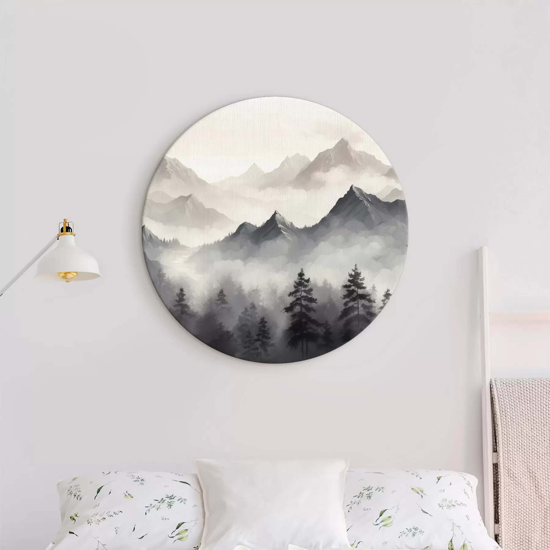 murales de pared Bosques y montañas en la niebla r40866