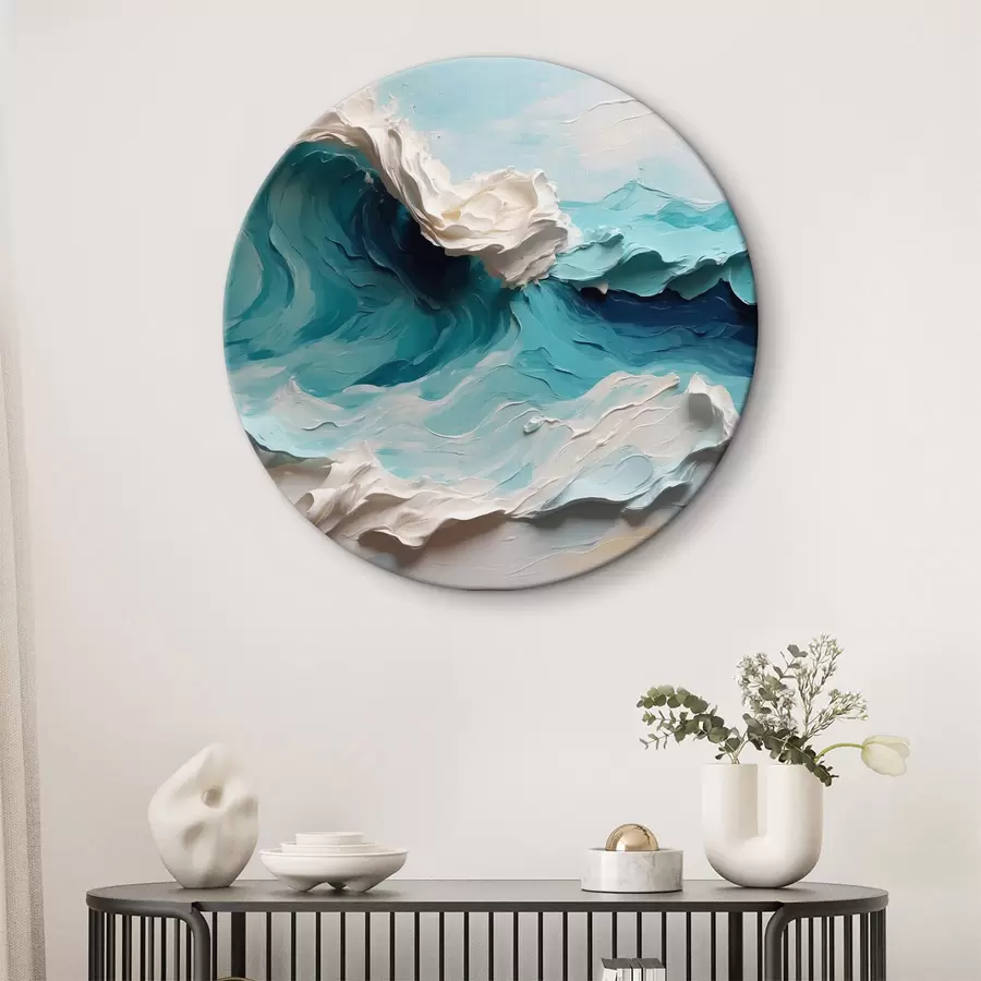 murales de pared Onda marina abstracta en aceite r40867