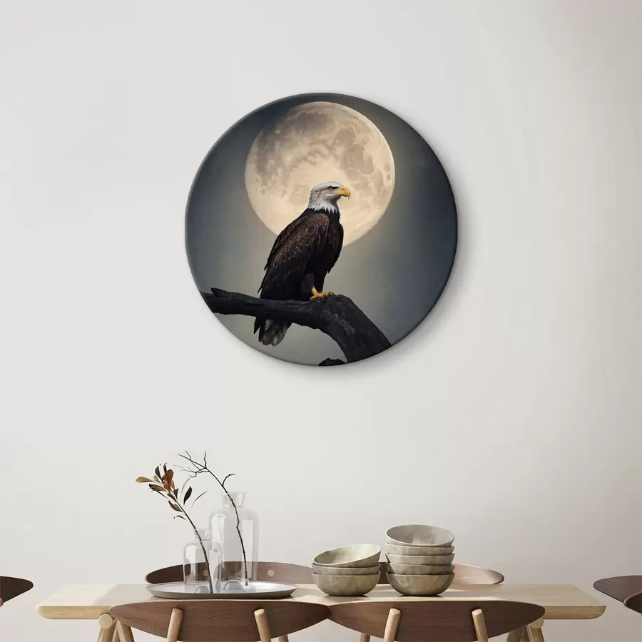 murales de pared Un águila sobre el fondo de la luna llena r40871