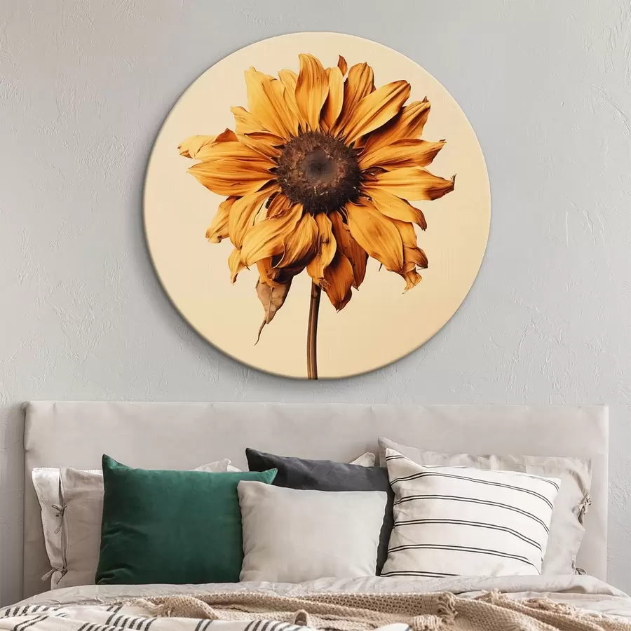 murales de pared Flor seca con pétalos amarillos - minimalismo r40882