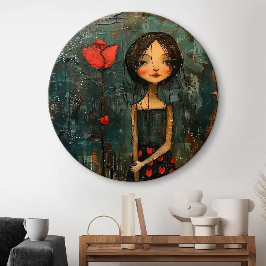 murales de pared Niña con una flor r40897