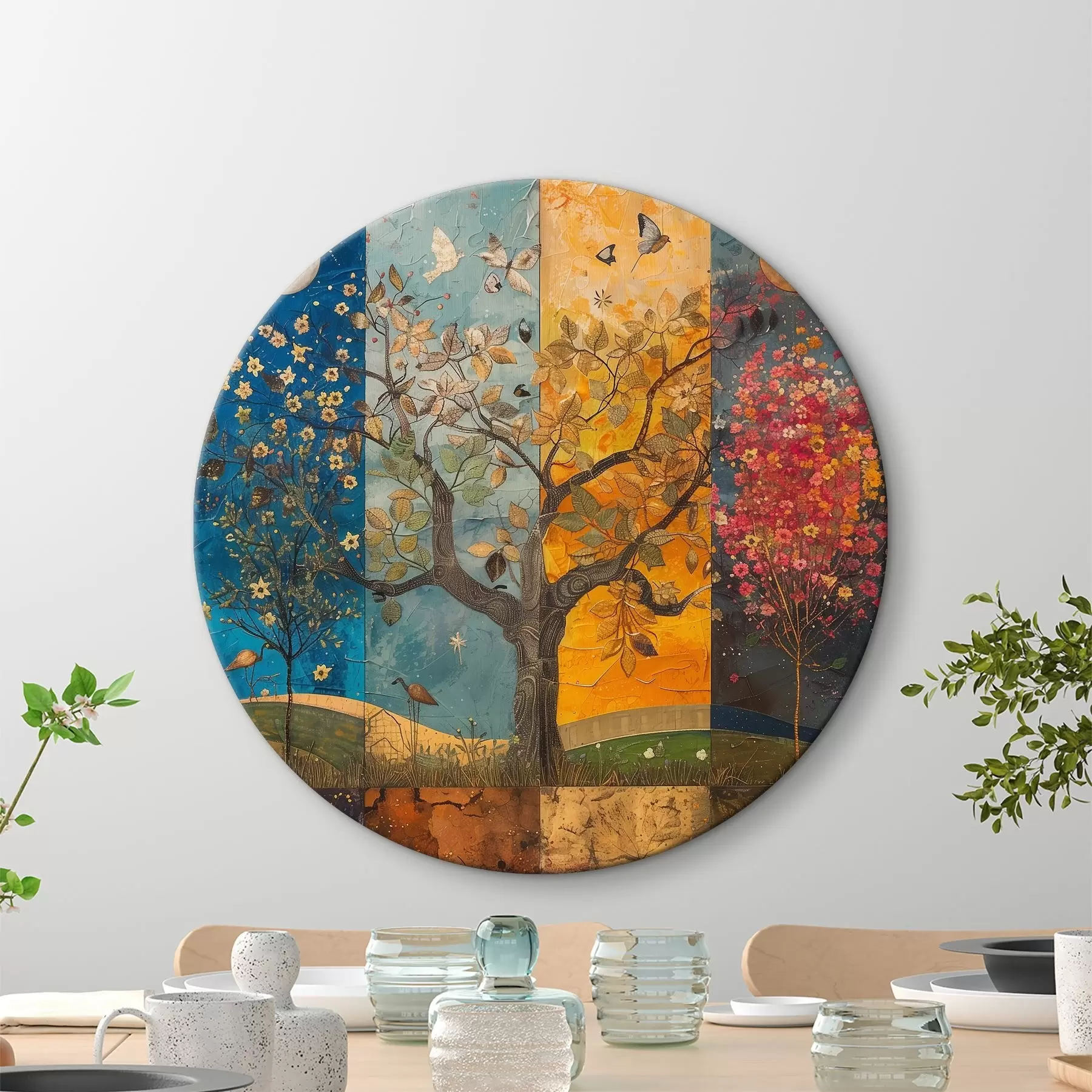 murales de pared Collage de acuarelas de las estaciones r40921