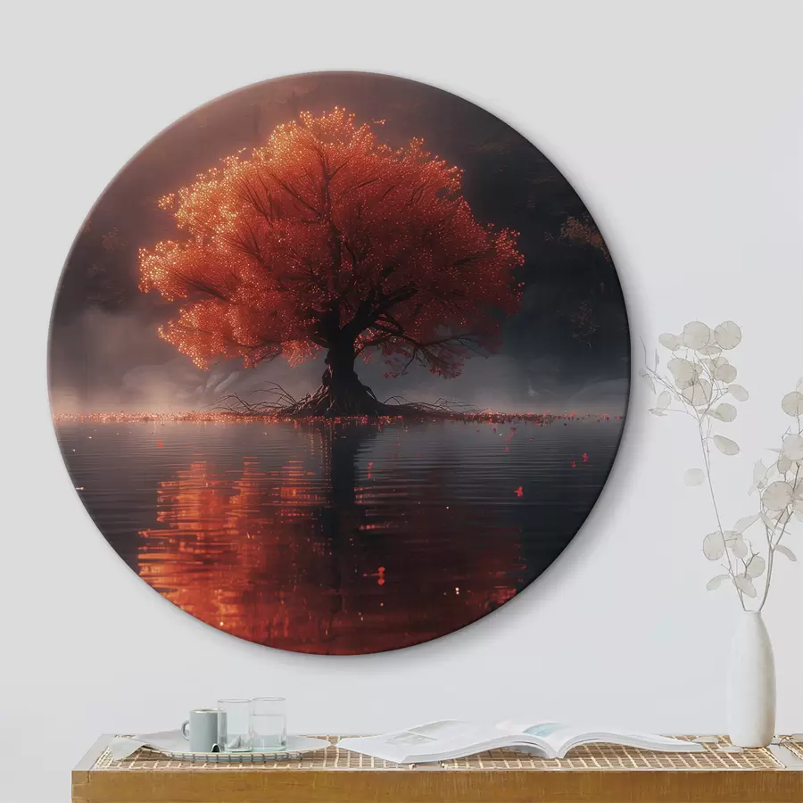 murales de pared Árbol frondoso en el agua r40933