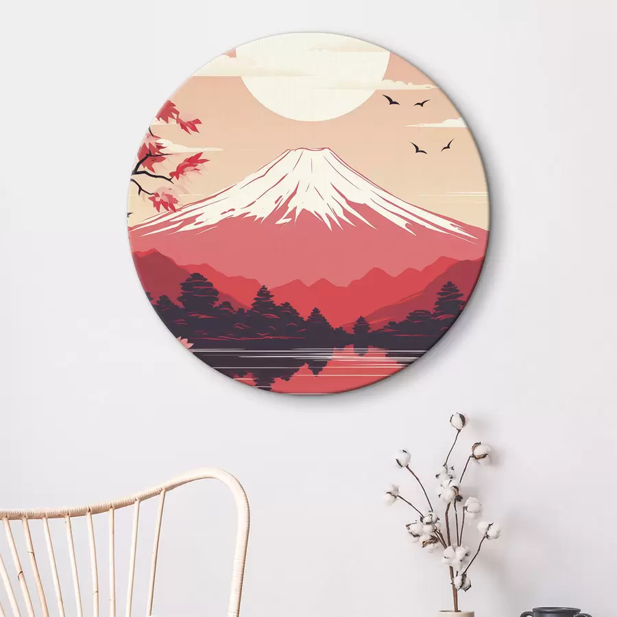 murales de pared Paisaje de las montañas Fuji, estilo japonés, hermosa naturaleza r40954