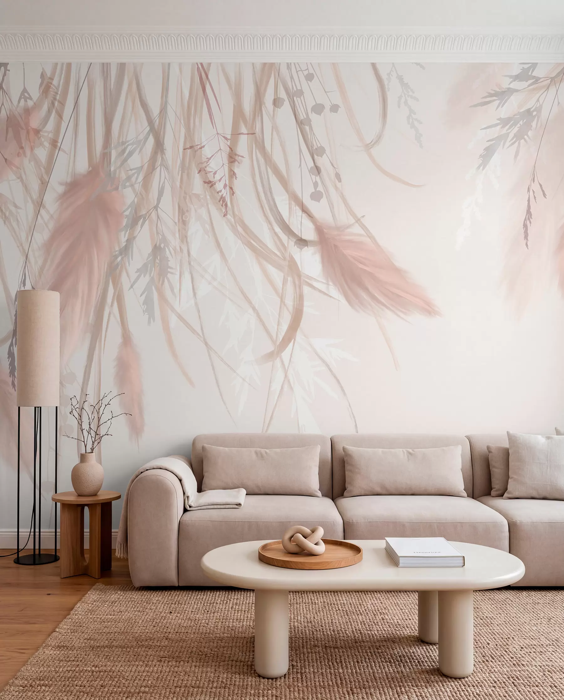murales de pared Pampas rosadas w08611