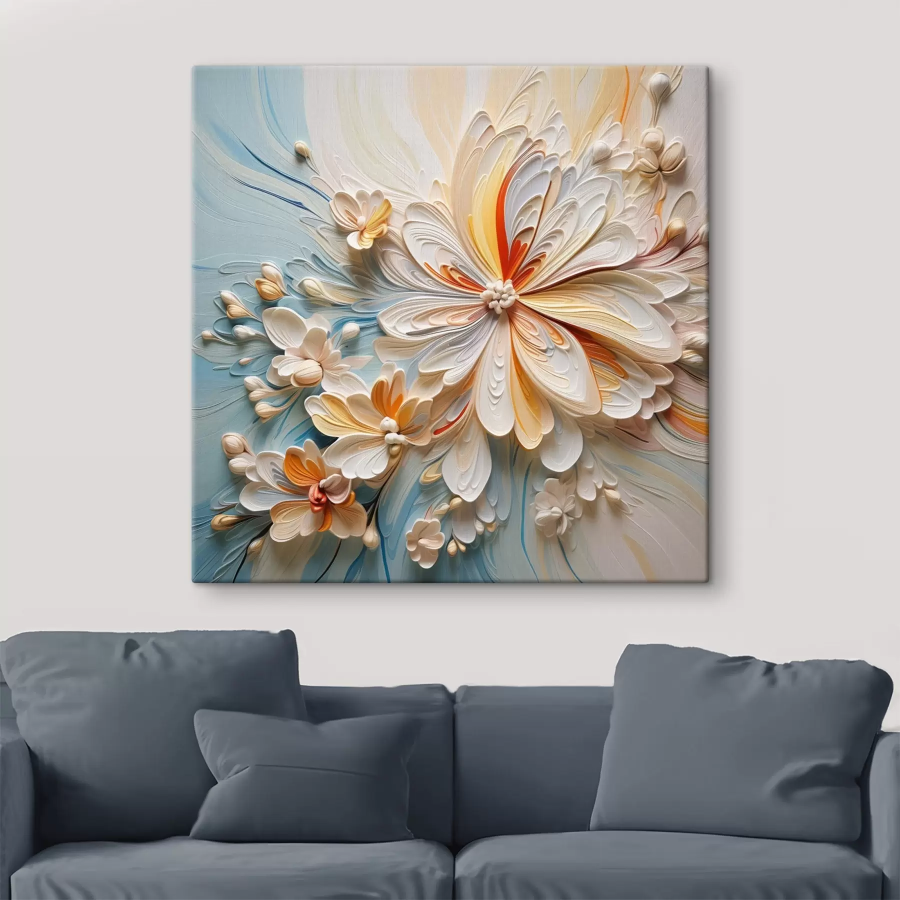 murales de pared Abstracción floral volumétrica, modelado de imitación s42189