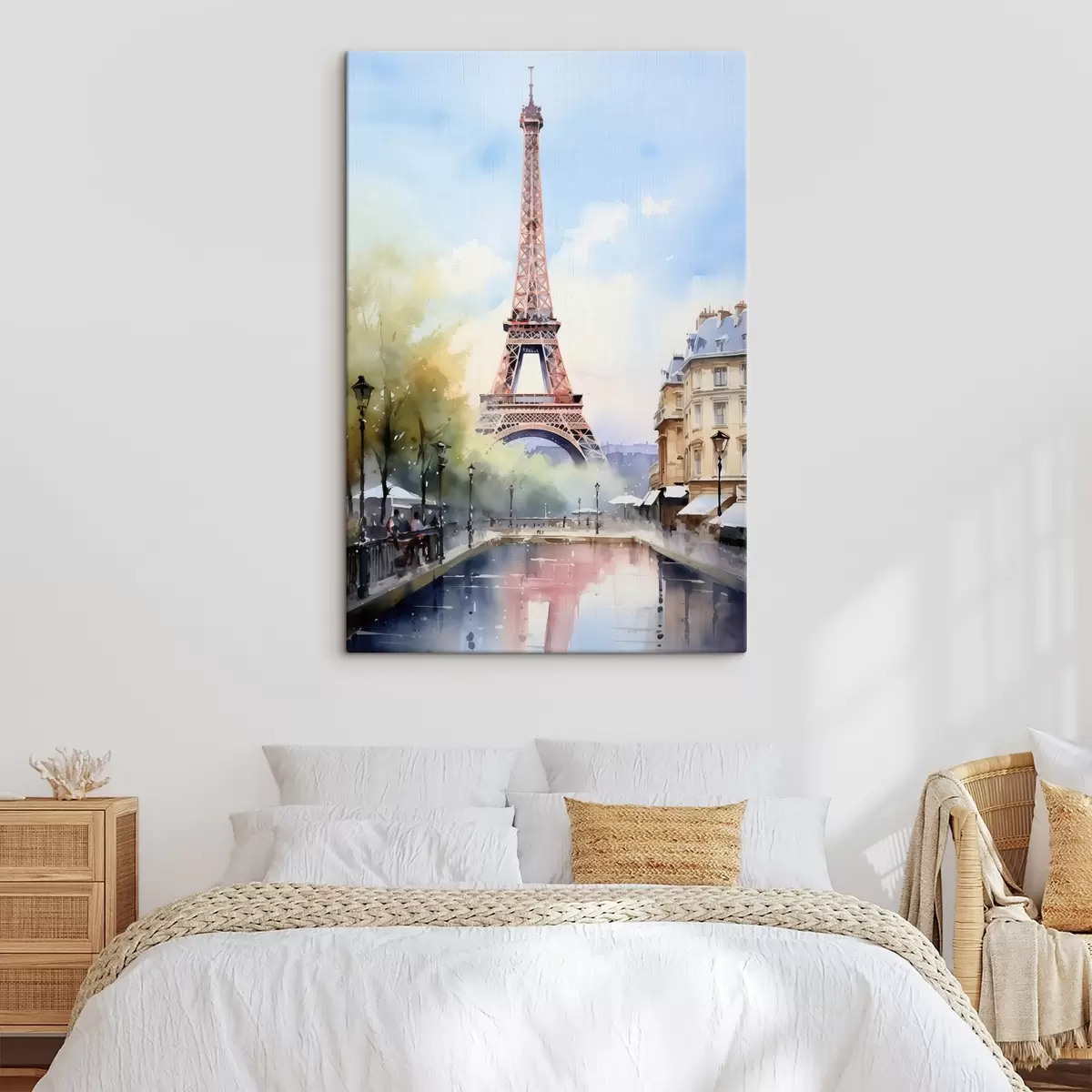 murales de pared Vista de París en estilo acuarela s42192