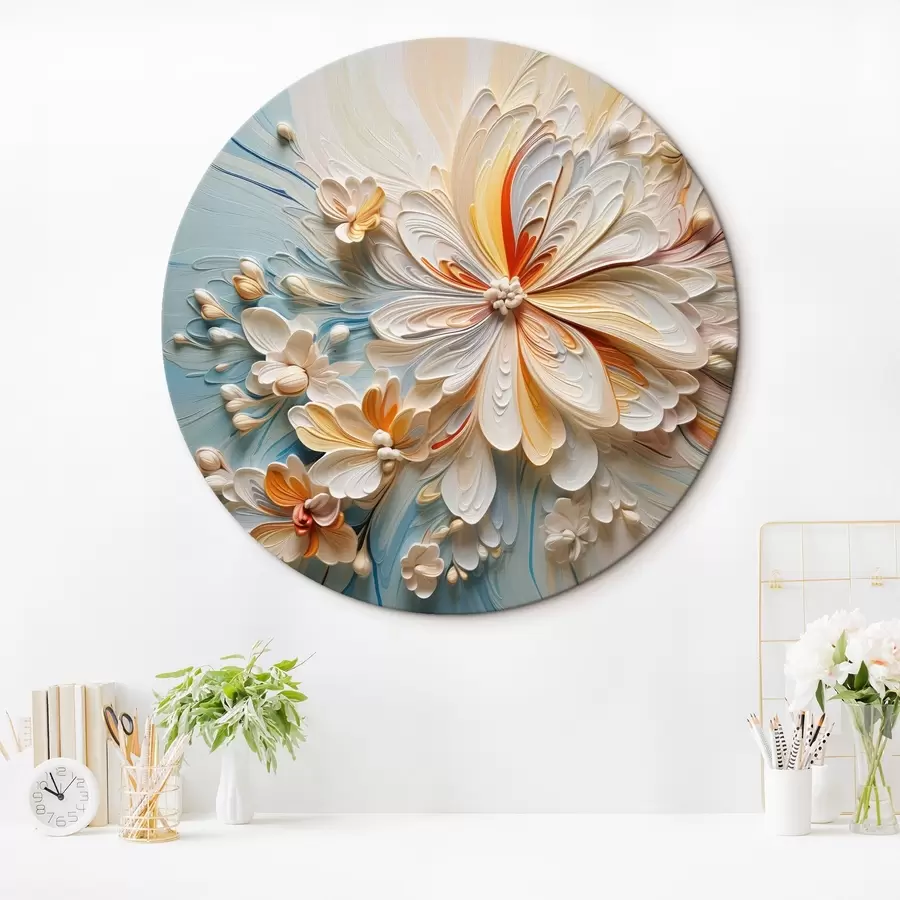 murales de pared Abstracción floral volumétrica, modelado de imitación r42189