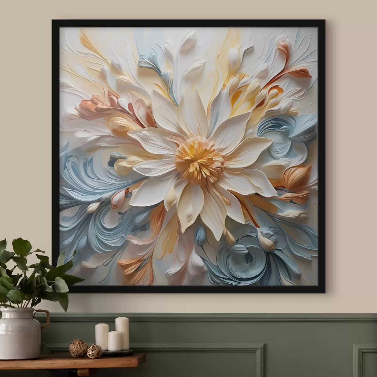 Poster Abstracción floral, modelado de imitación f42188