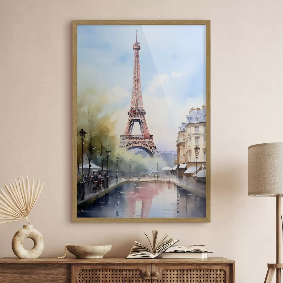 Poster Vista de París en estilo acuarela f42192