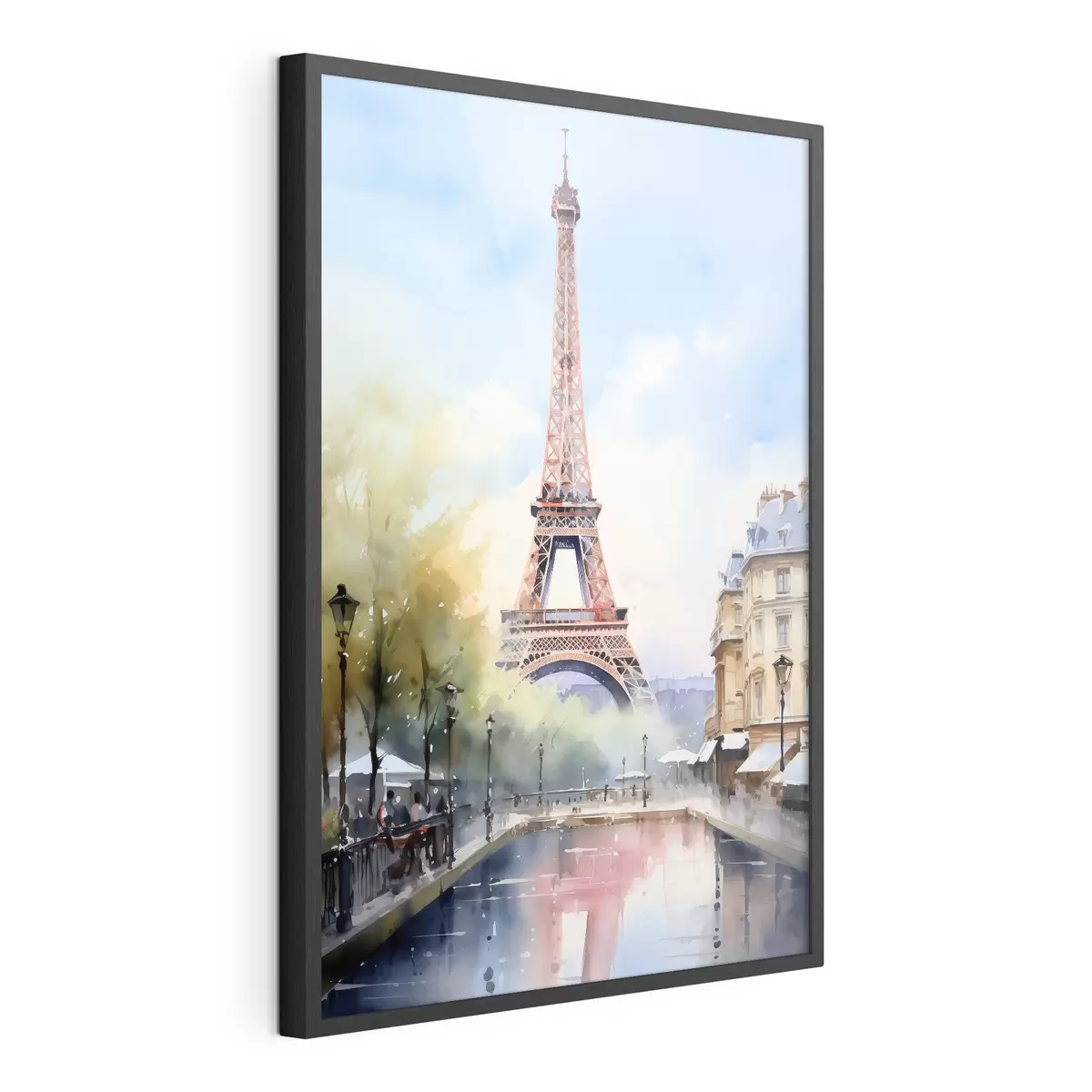 Poster Vista de París en estilo acuarela f42192