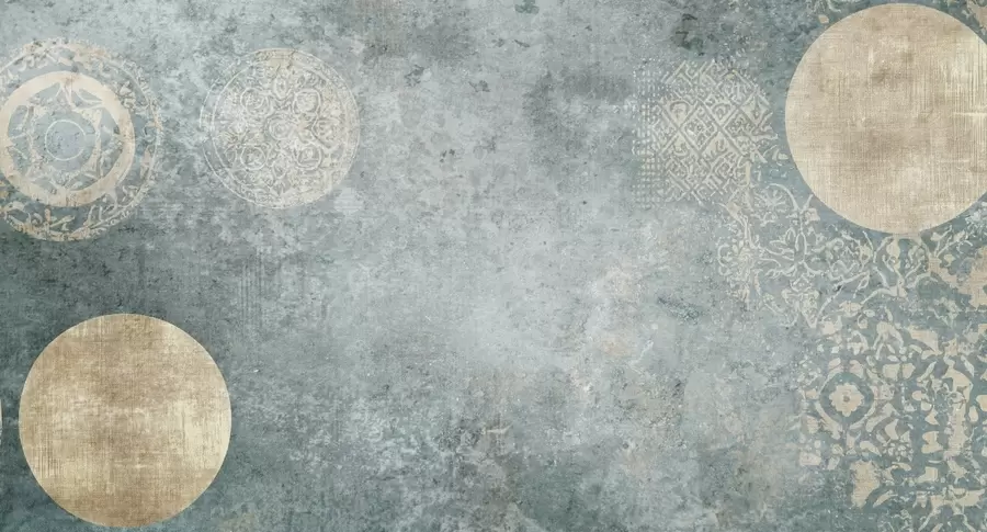 murales de pared Círculos amarillos sobre fondo envejecido w08627