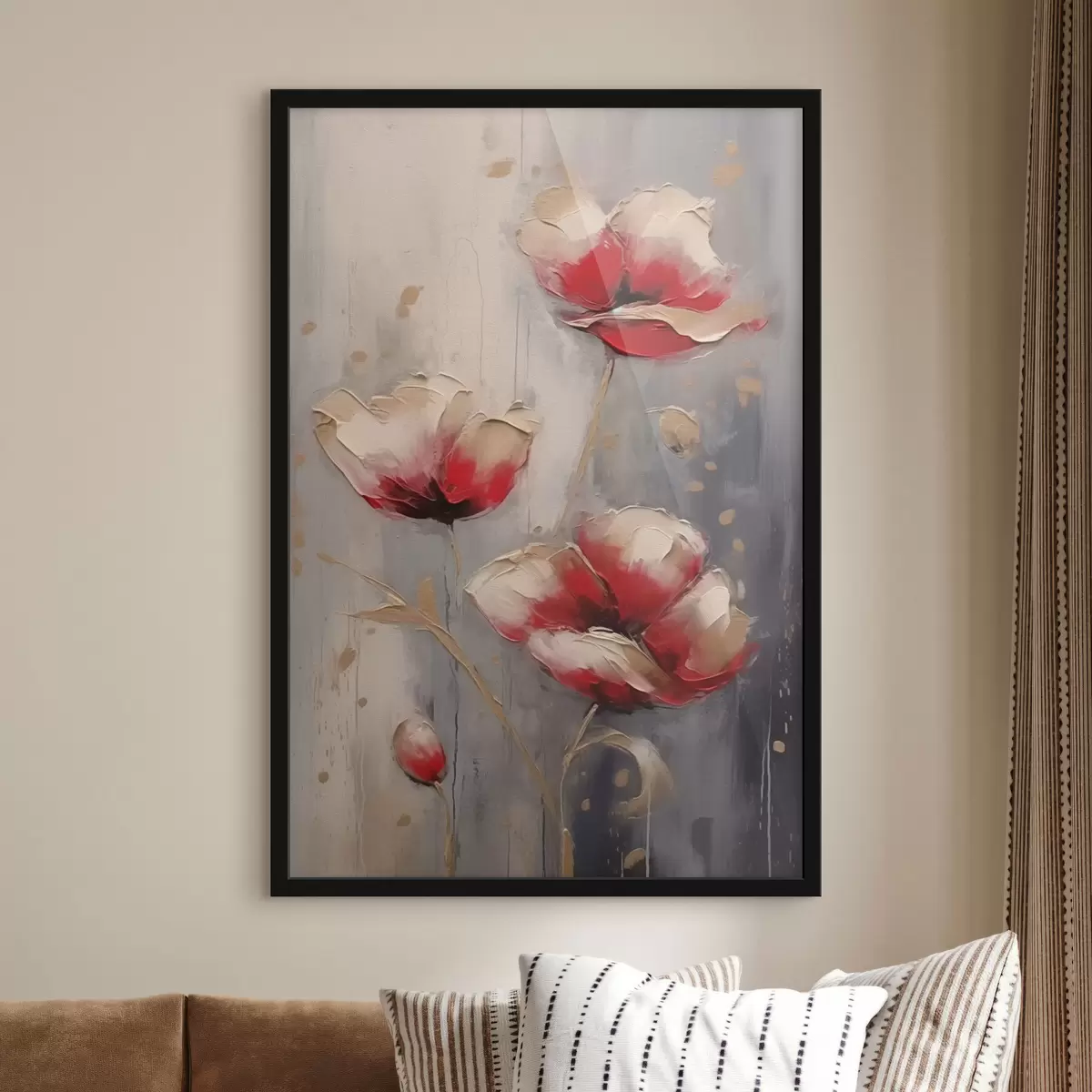 Poster Flores blancas y rojas f42346