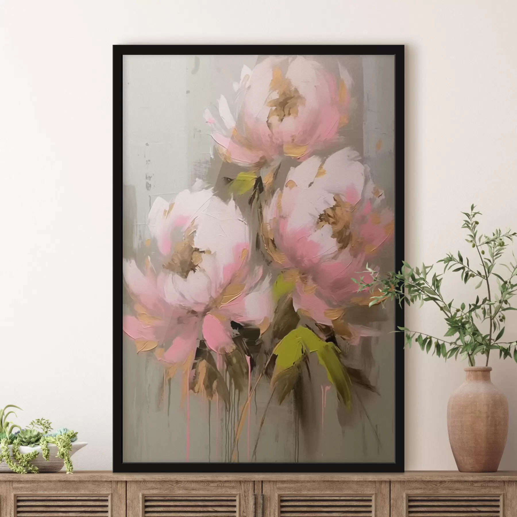 murales de pared Tres flores de peonía f42349