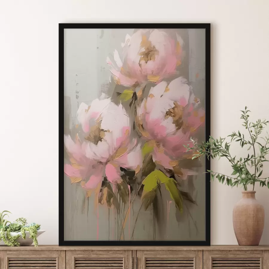 murales de pared Tres flores de peonía f42349