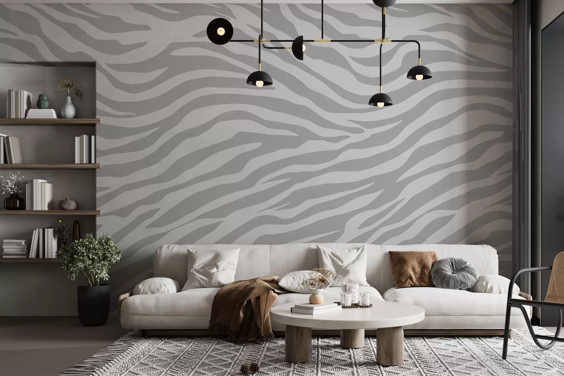 murales de pared Animal print tendencia color gris w02751v1