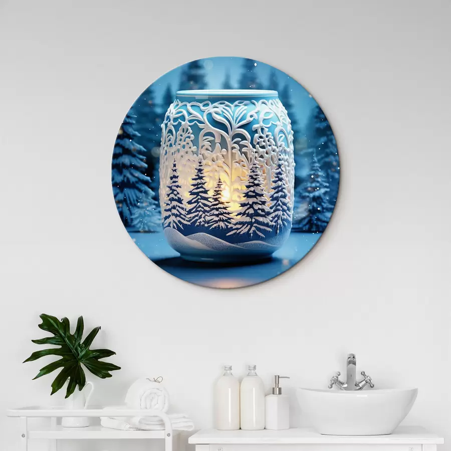 murales de pared Vela con el telón de fondo de un paisaje invernal r42380