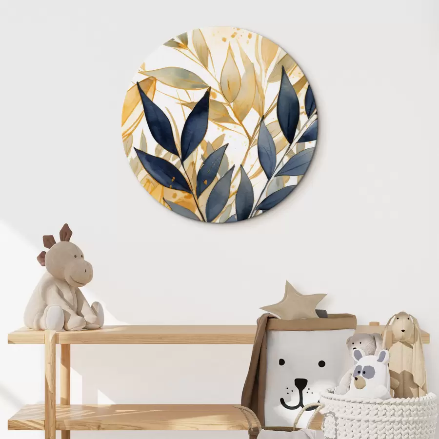 murales de pared Ramas claras y oscuras sobre fondo de acuarela r42394