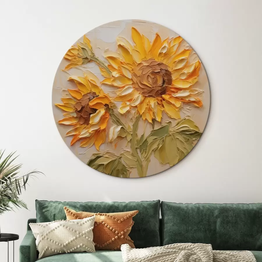 murales de pared Girasoles imitación trazos de pintura r42411