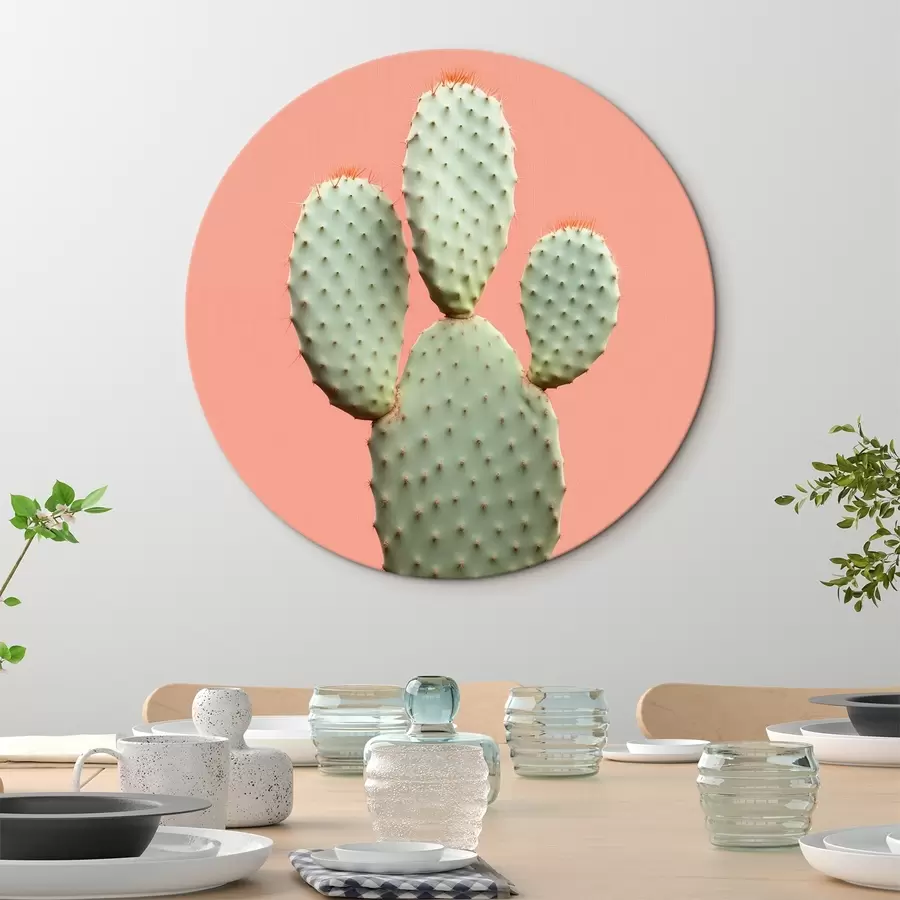 murales de pared Cactus minimalista sobre fondo rosa r42412