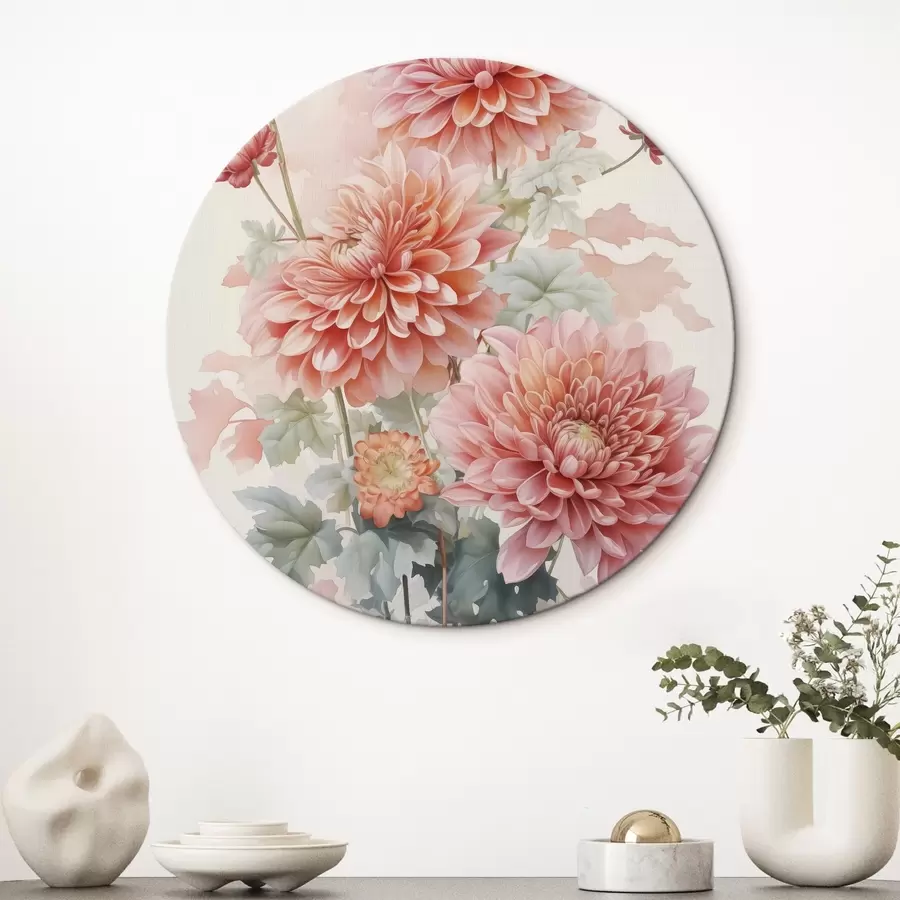 murales de pared Crisantemos imitación acuarela r42416