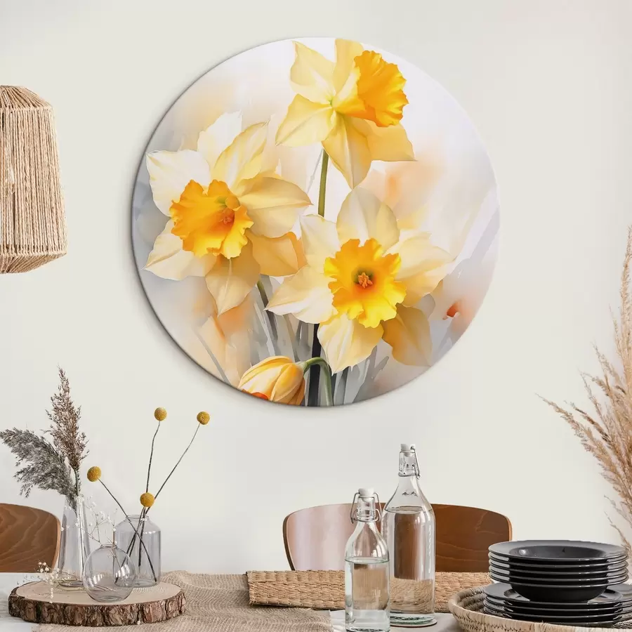 murales de pared Narcisos amarillos imitación acuarela r42418