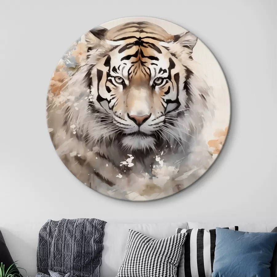 murales de pared Retrato abstracto de un tigre entre manchas r42421