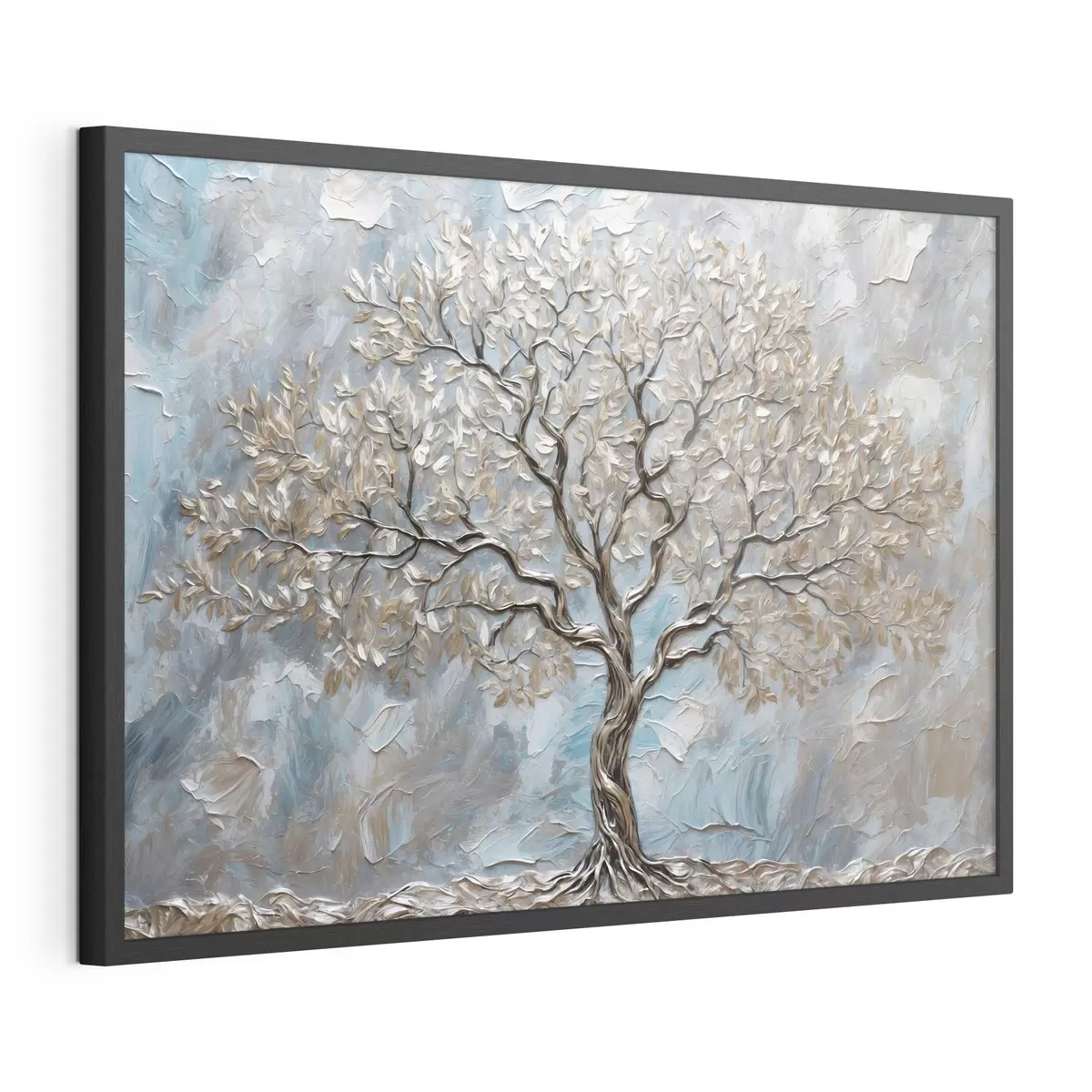 Poster Árbol plateado sobre fondo gris azulado f42273