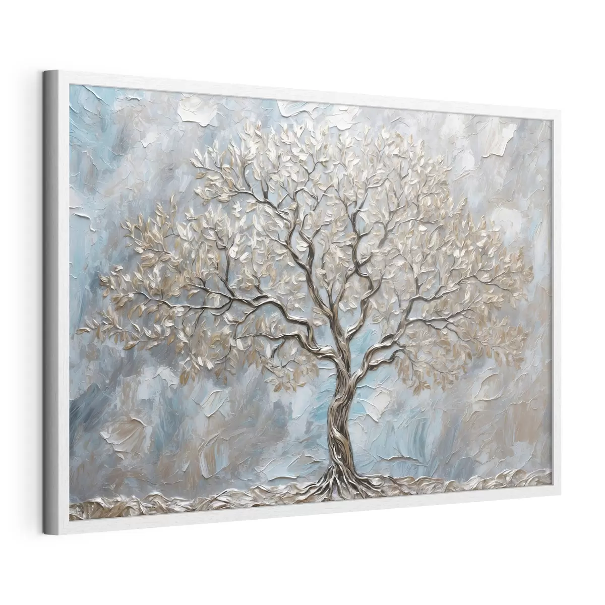 Poster Árbol plateado sobre fondo gris azulado f42273
