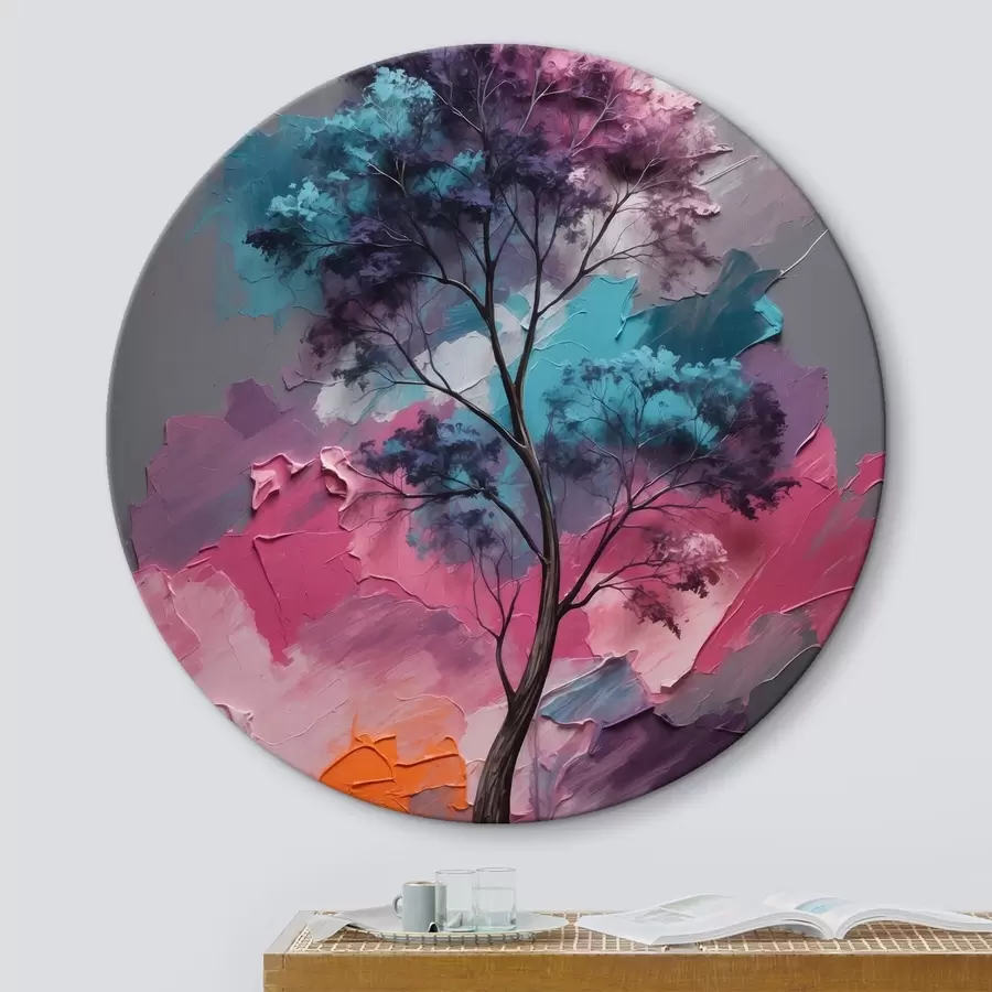 murales de pared Árbol sobre fondo gris rosado r42262