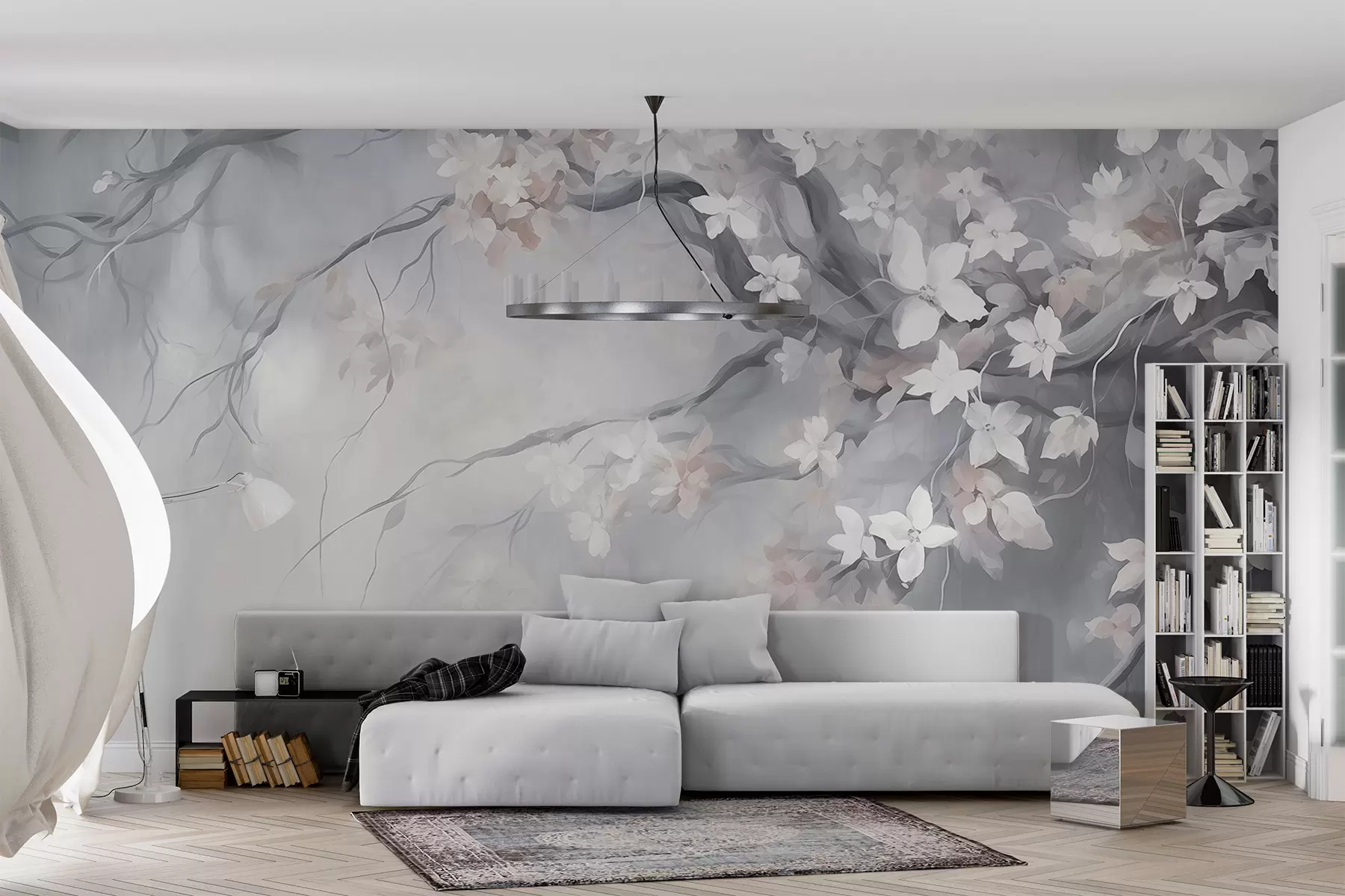 murales de pared Rama de flor abstracta w02823
