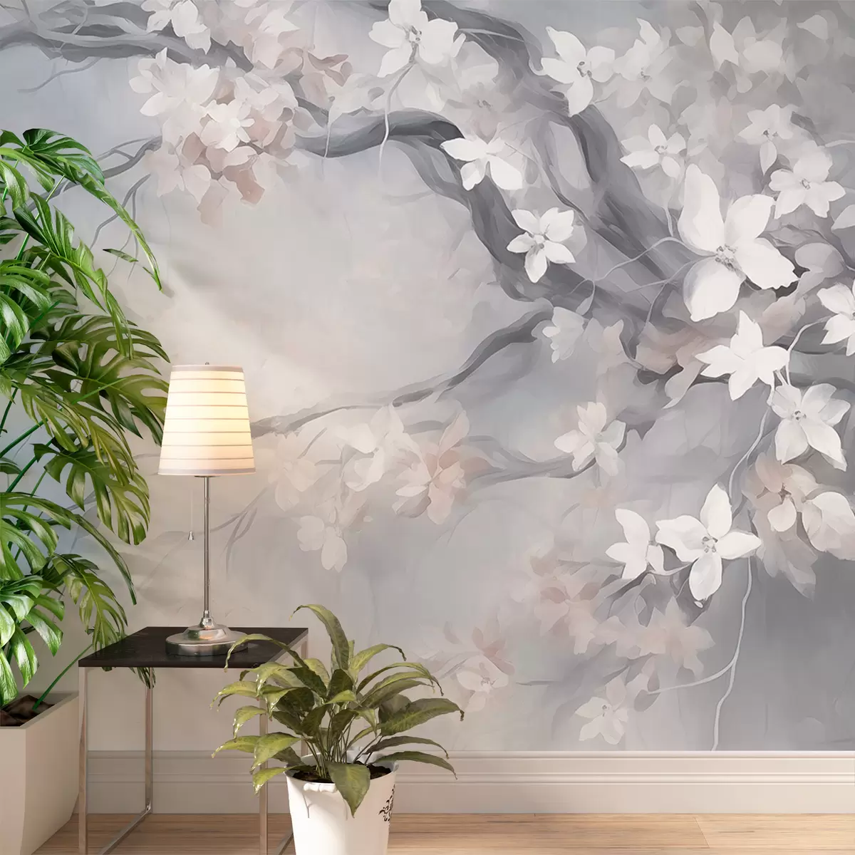 murales de pared Rama de flor abstracta w02823