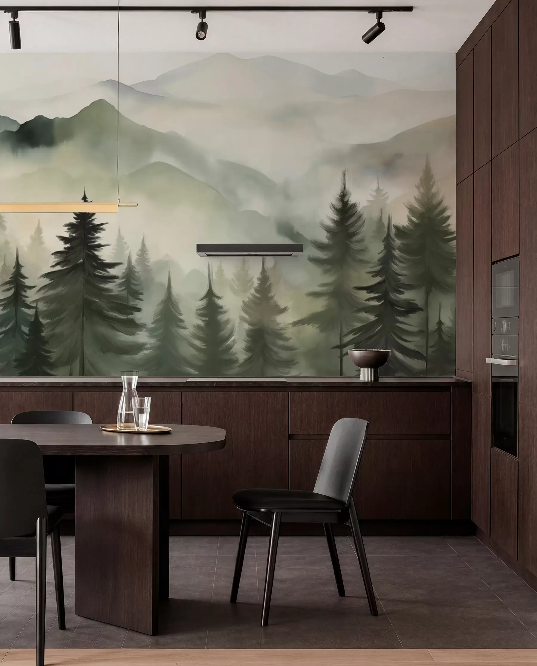murales de pared Sierras verdes al alba w08639