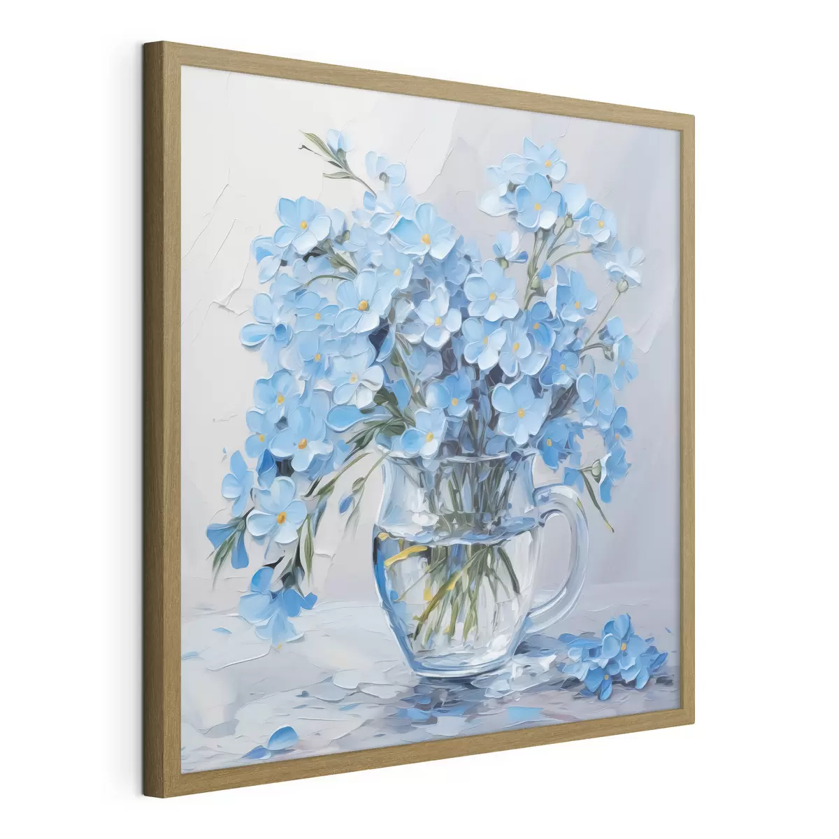 Poster Flores azules en un jarrón transparente imitación de pintura f42467