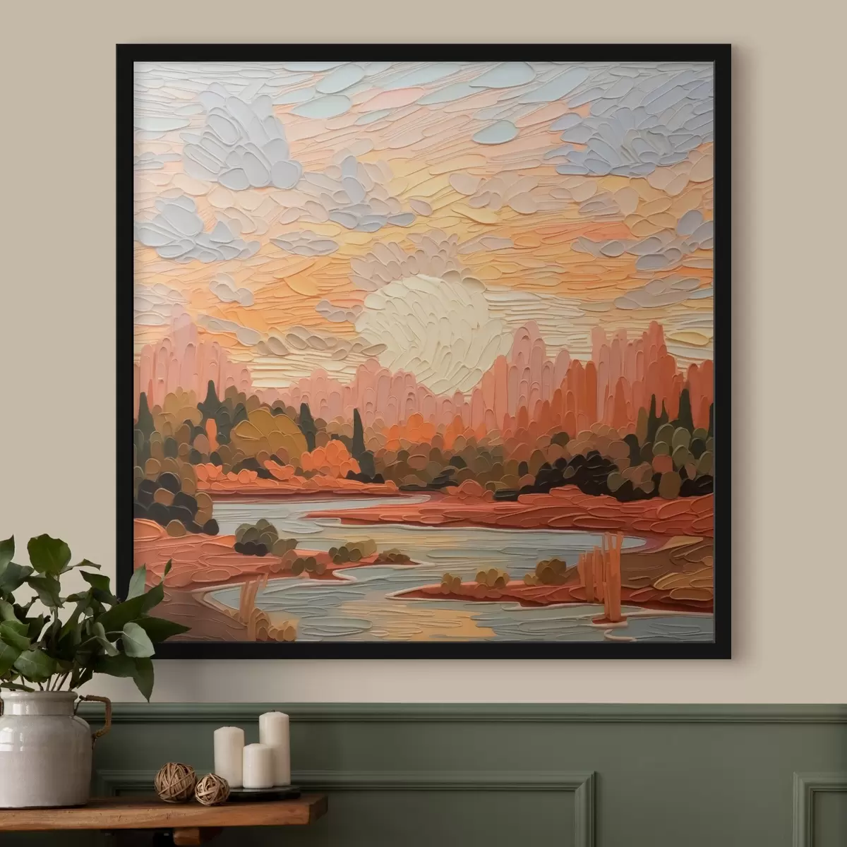 Poster Paisaje imitación pinceladas f42469