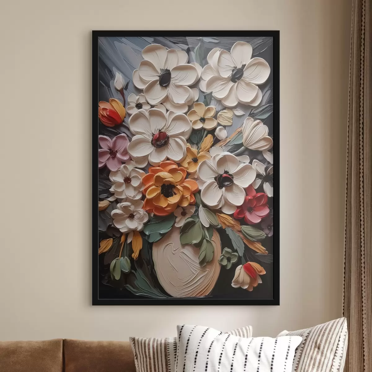 Poster Flores imitación de pinceladas f42472