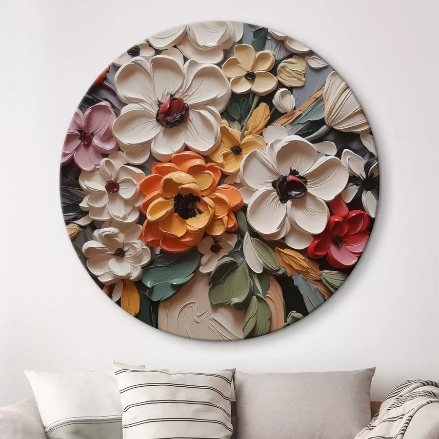 murales de pared Flores imitación de pinceladas r42472