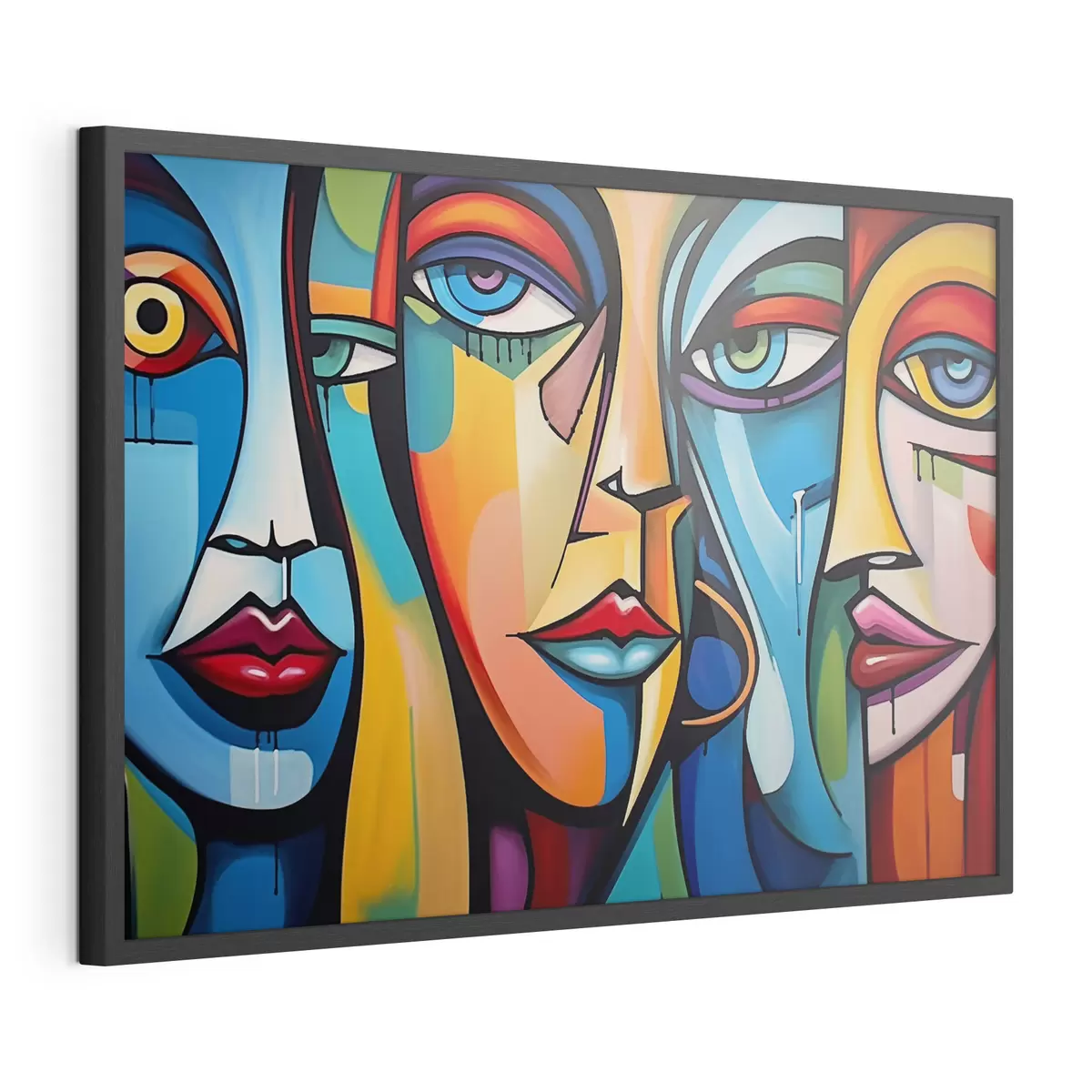 Poster Rostros en colores primarios f42473