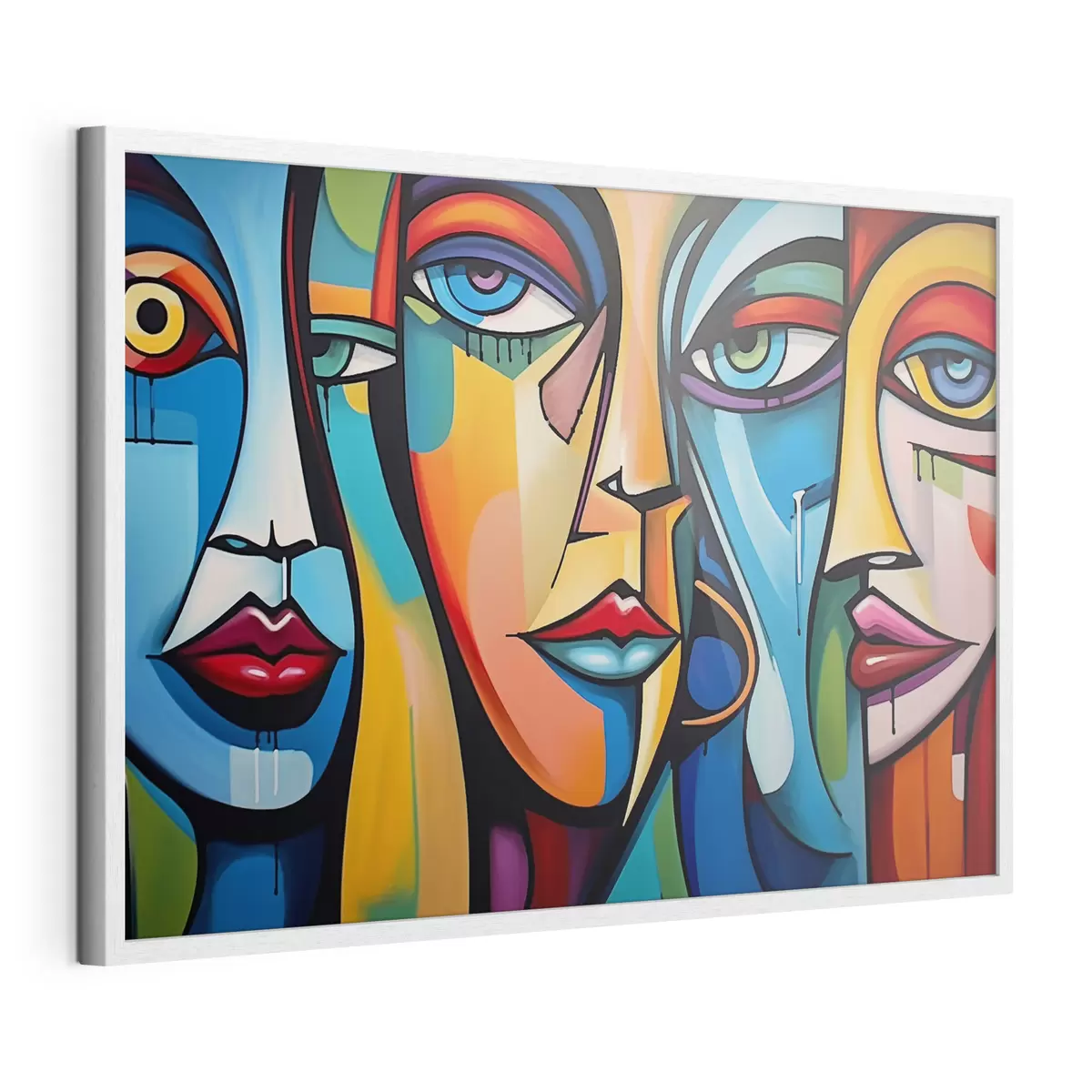 Poster Rostros en colores primarios f42473