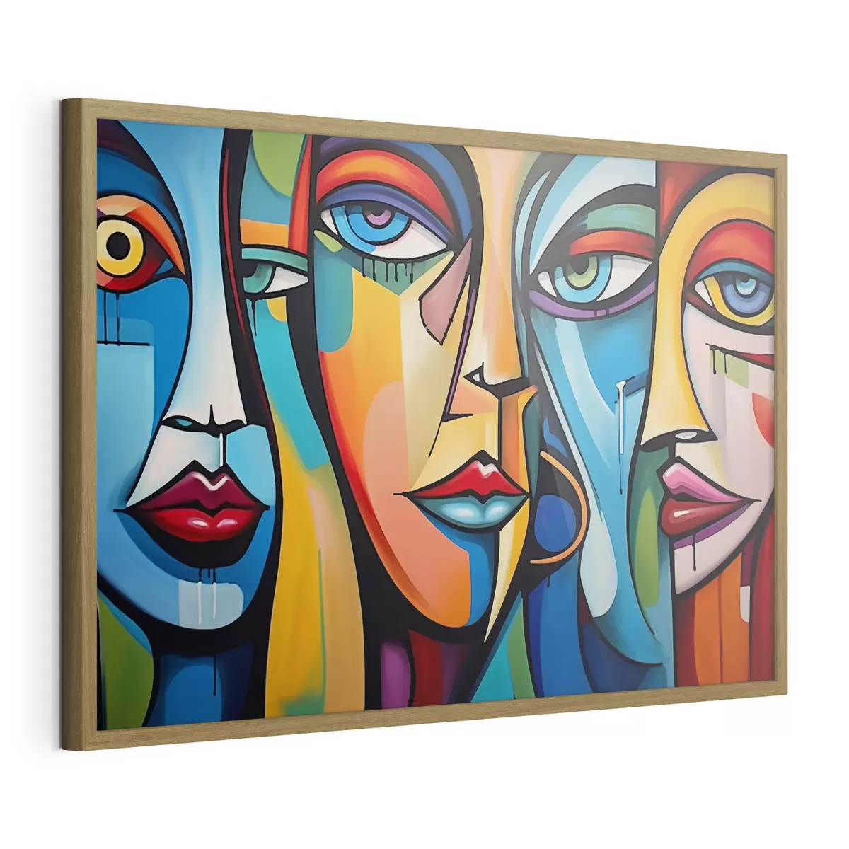 Poster Rostros en colores primarios f42473
