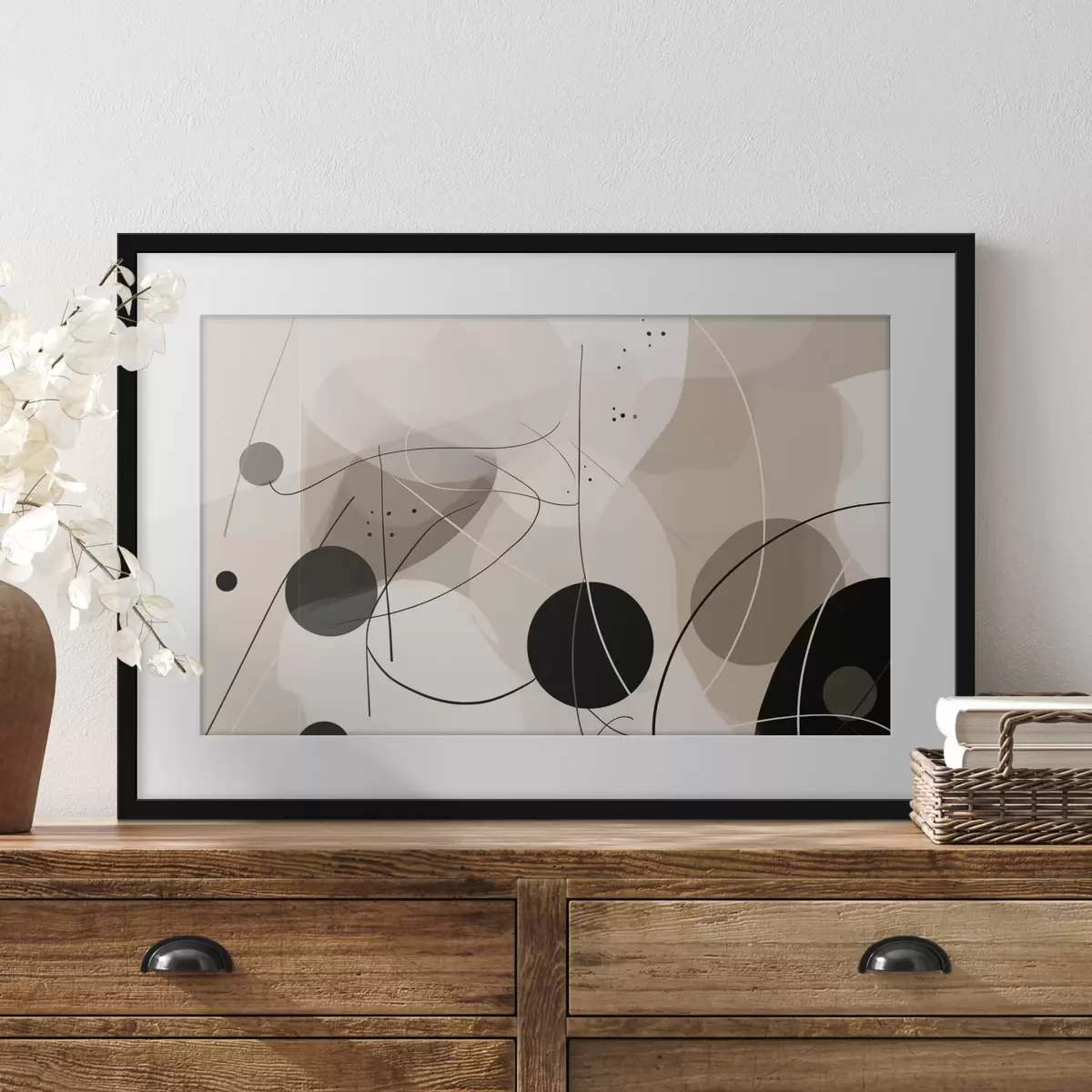 Poster Composición abstracta con formas y líneas geométricas f42475