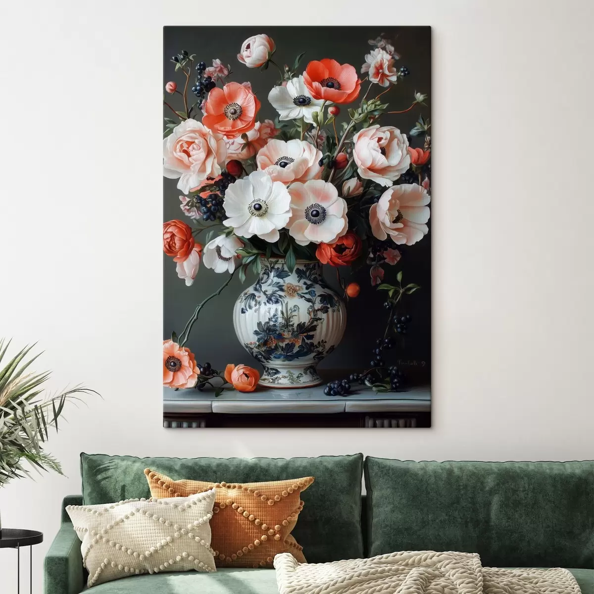 murales de pared Un ramo de hermosas flores en un jarrón s42496