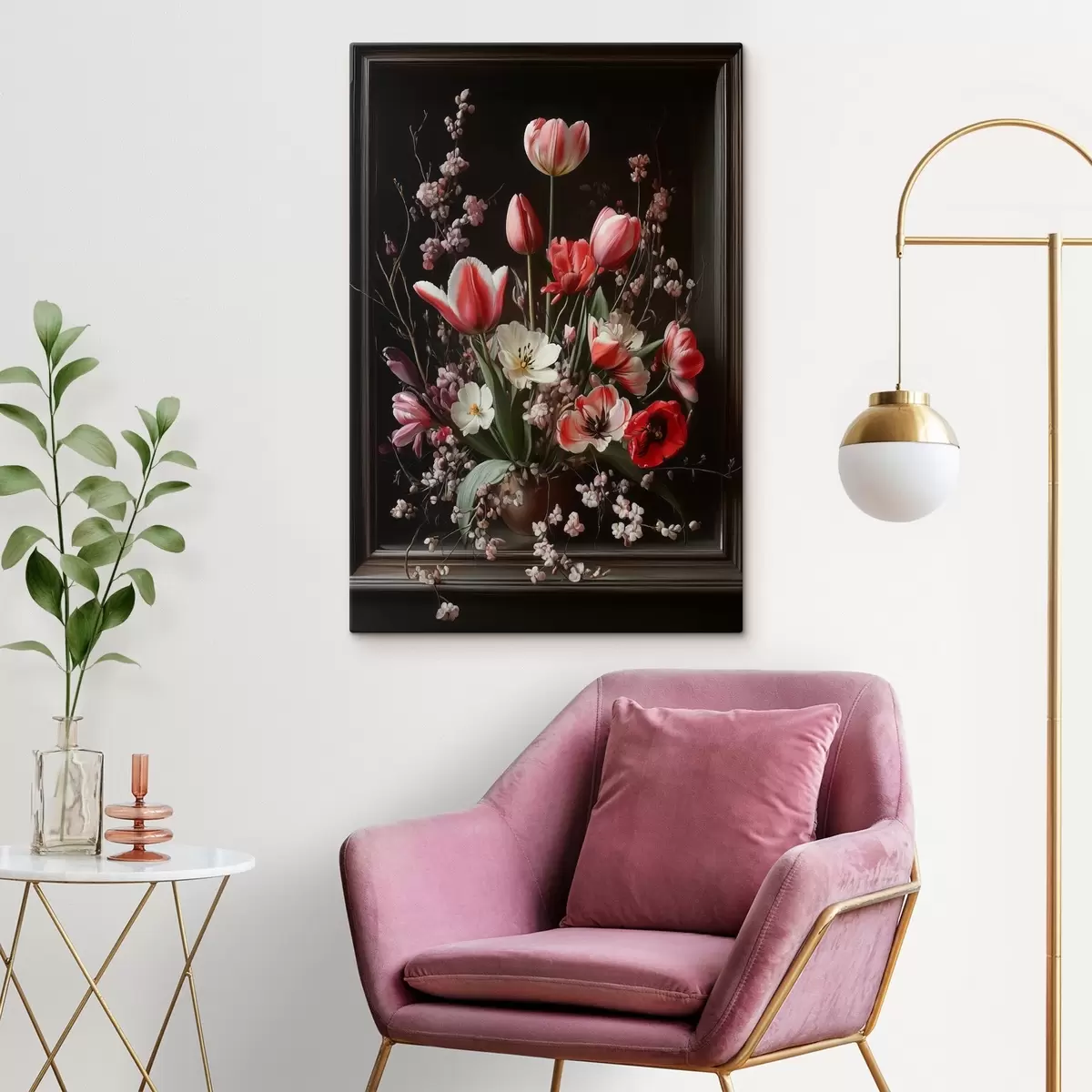 murales de pared Ramo de flores sobre fondo oscuro s42499