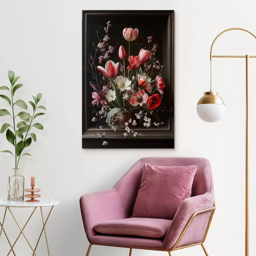 murales de pared Ramo de flores sobre fondo oscuro s42499