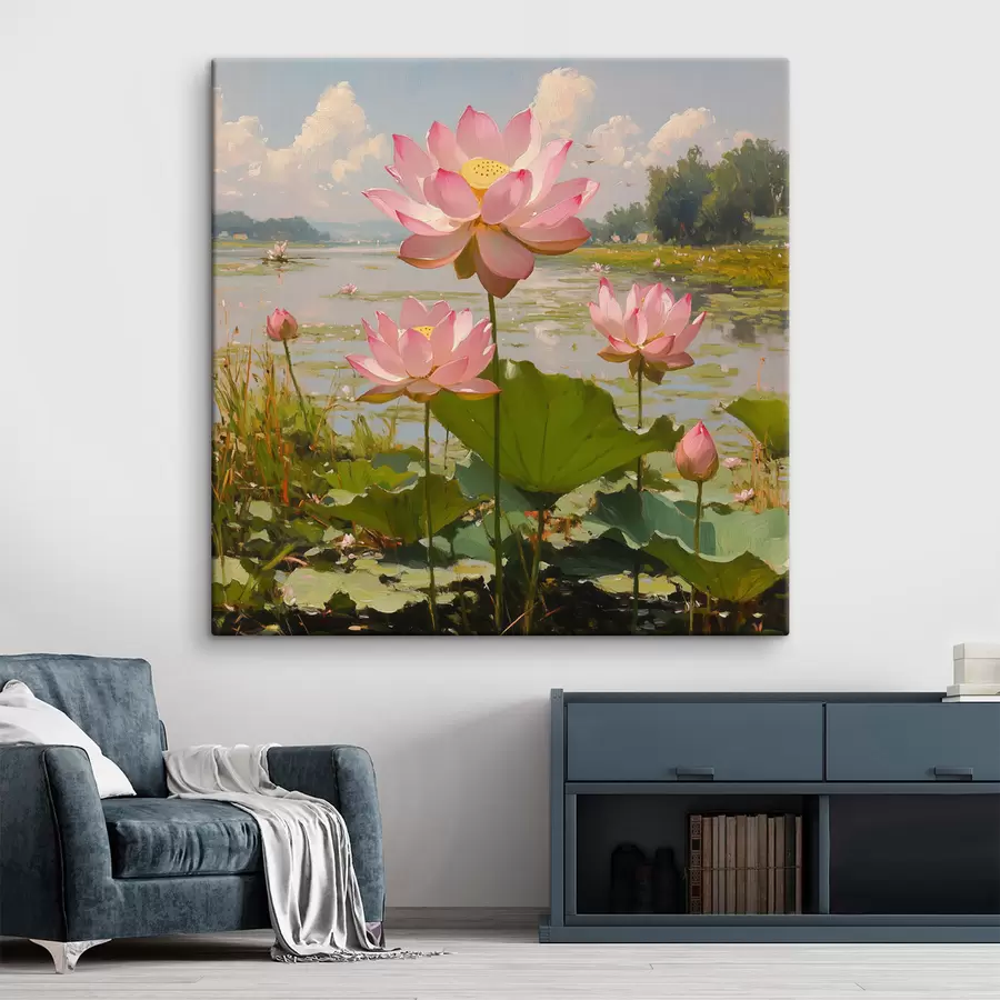 murales de pared Lotos en el agua s42502