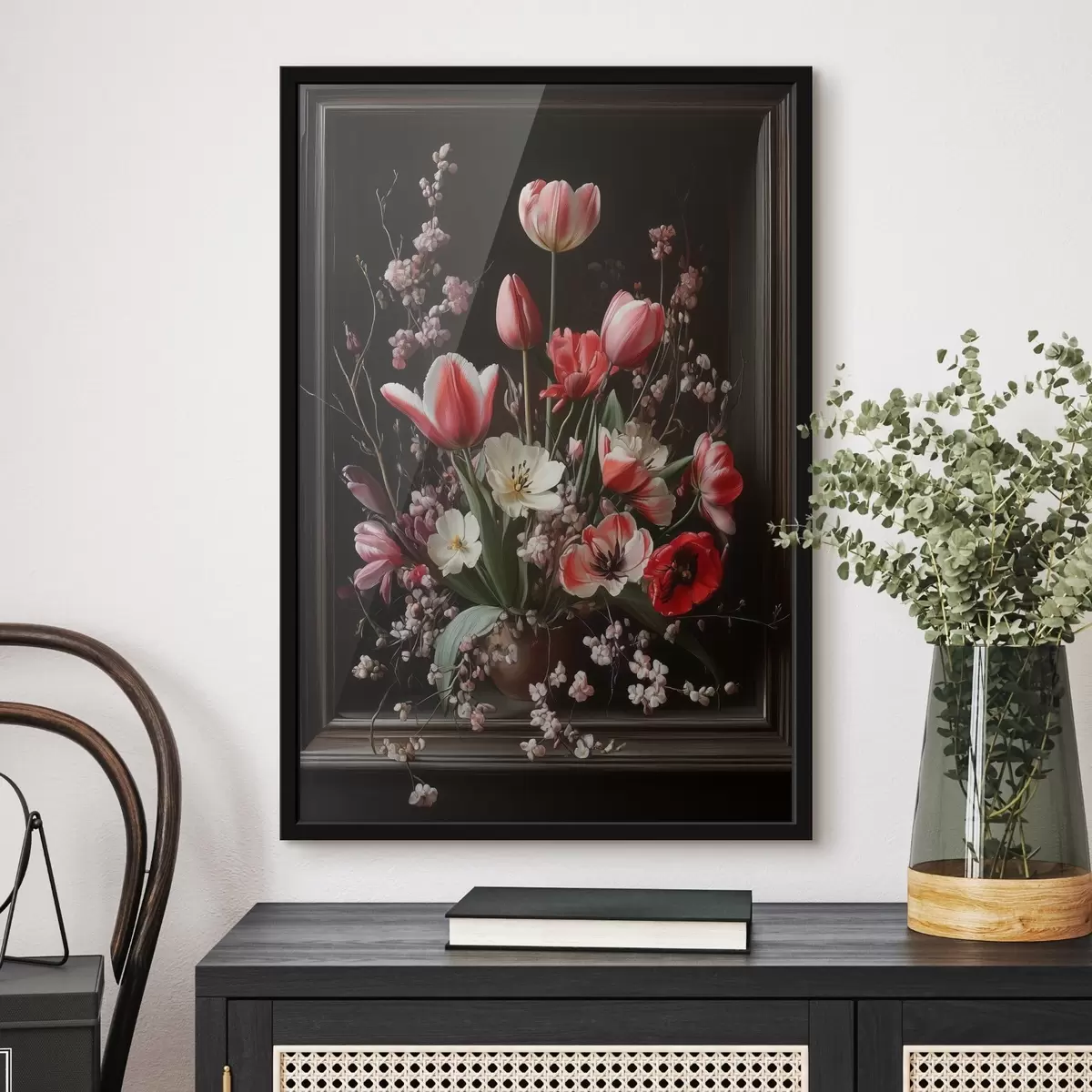 Poster Ramo de flores sobre fondo oscuro f42499