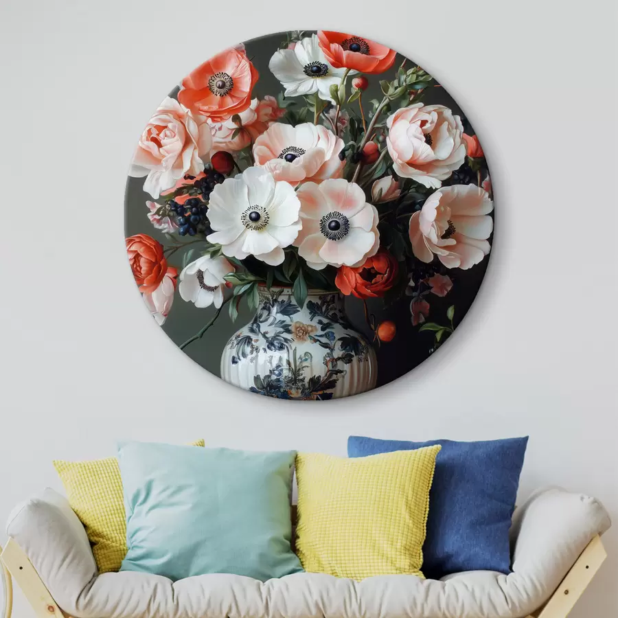 murales de pared Un ramo de hermosas flores en un jarrón r42496